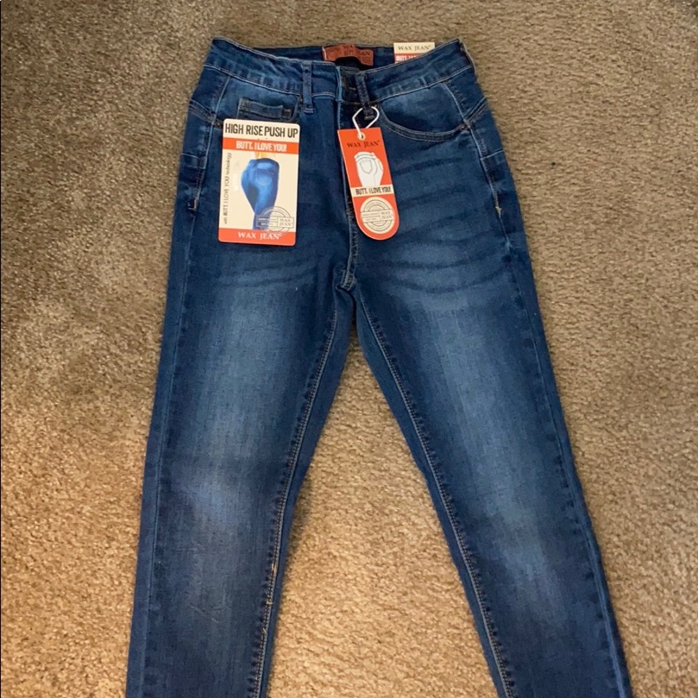 dark blue jeans